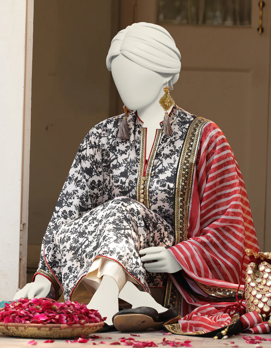 WHITE SILK 3PC STITCHED | JLAWN-S-24-406/S LIN - Image 3