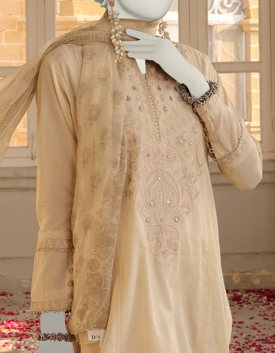 BROWN DYED 3PC STITCHED | JLAWN-S-24-408/S DHA - Image 2