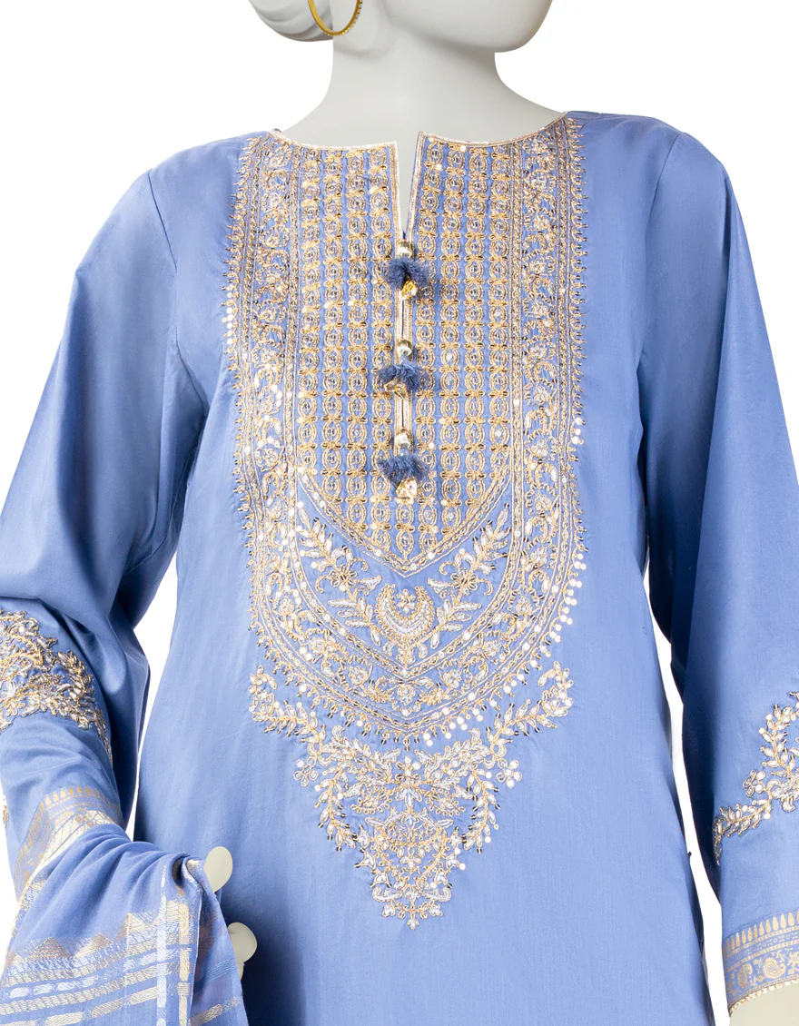 BLUE LAWN 3PC STITCHED | JLAWN-S-24-445/S ROYAL DYNASTY-01 - Image 3
