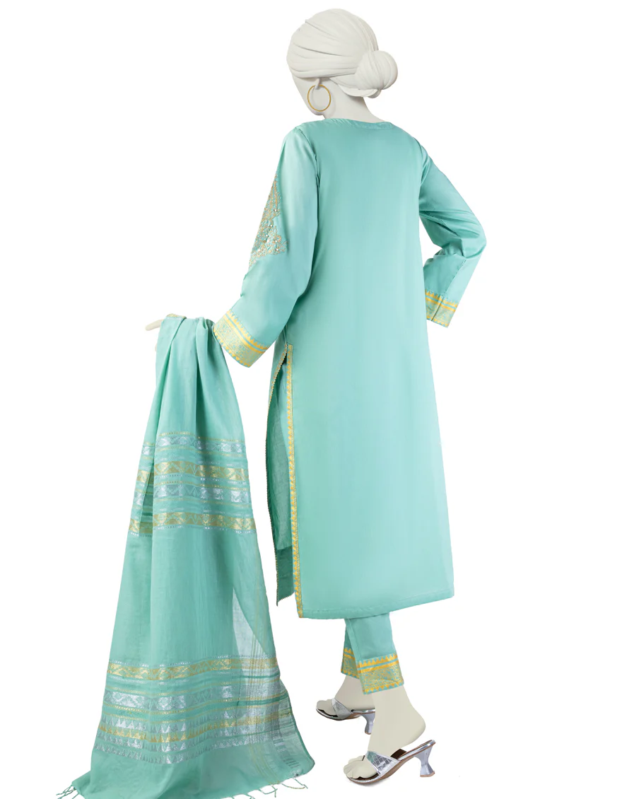 GREEN LAWN 3PC STITCHED | JLAWN-S-24-446/S ROYAL DYNASTY-02 - Image 2