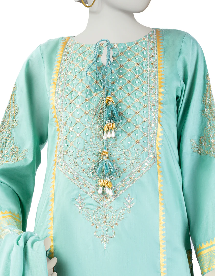 GREEN LAWN 3PC STITCHED | JLAWN-S-24-446/S ROYAL DYNASTY-02 - Image 3