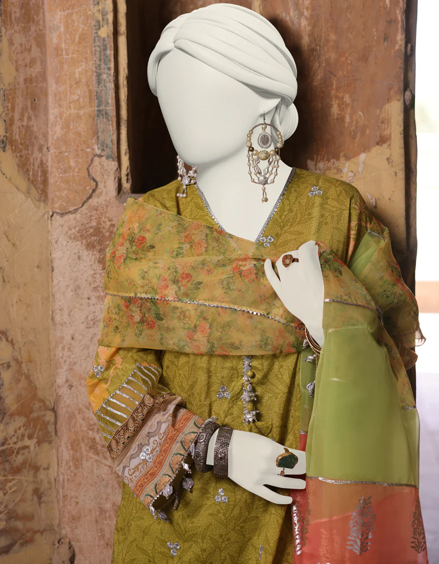 MULTICOLOR LAWN 3PC UNSTITCHED | JLAWN-S-24-457 RUNG-01 - Image 2