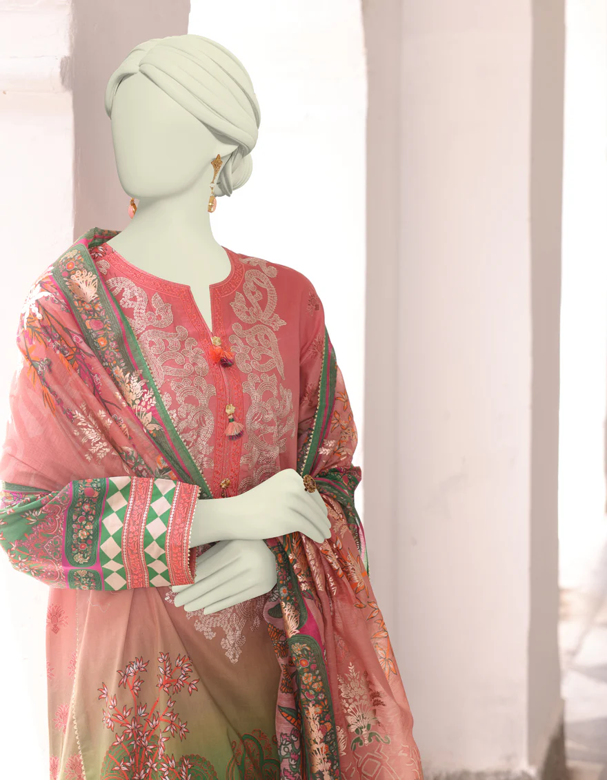 MULTICOLOR LAWN 3PC UNSTITCHED | JLAWN-S-24-461 RUNG O ROGHAN-01 - Image 2