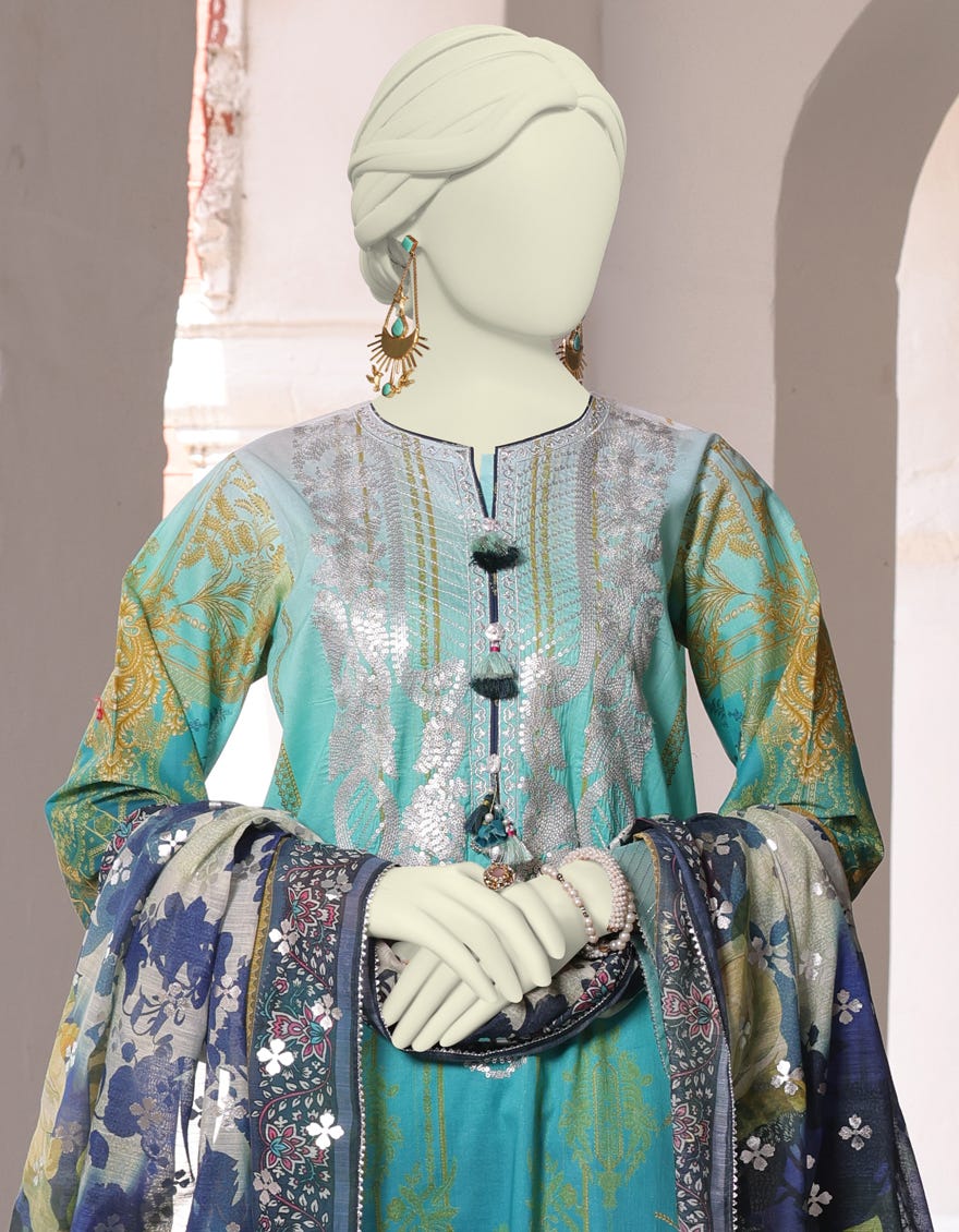 MULTICOLOR LAWN 3PC UNSTITCHED | JLAWN-S-24-462 RUNG O ROGHAN-02 - Image 3