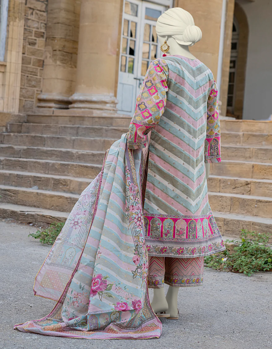 PINK CAMBRIC 3PC STITCHED | JLAWN-S-24-462/S ROYAL PASTEL-2 - Image 2