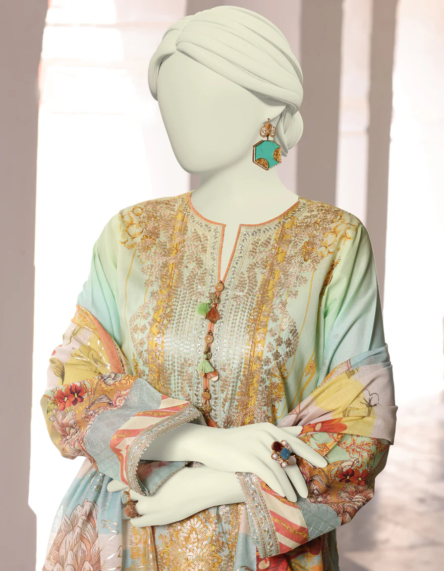 MULTICOLOR LAWN 3PC UNSTITCHED | JLAWN-S-24-463 RUNG O ROGHAN-03 - Image 3