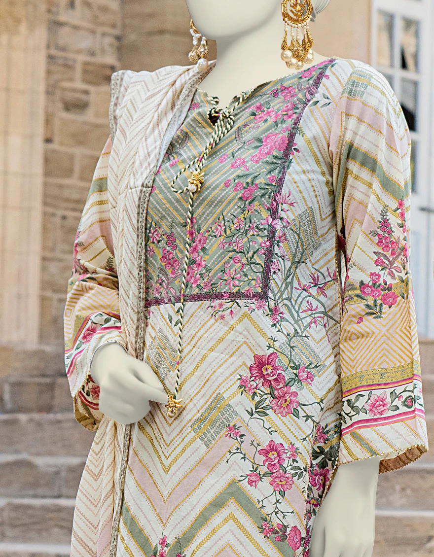 PINK PRINTED 3PC STITCHED | JLAWN-S-24-463/S ROYAL PASTAL-03 - Image 3
