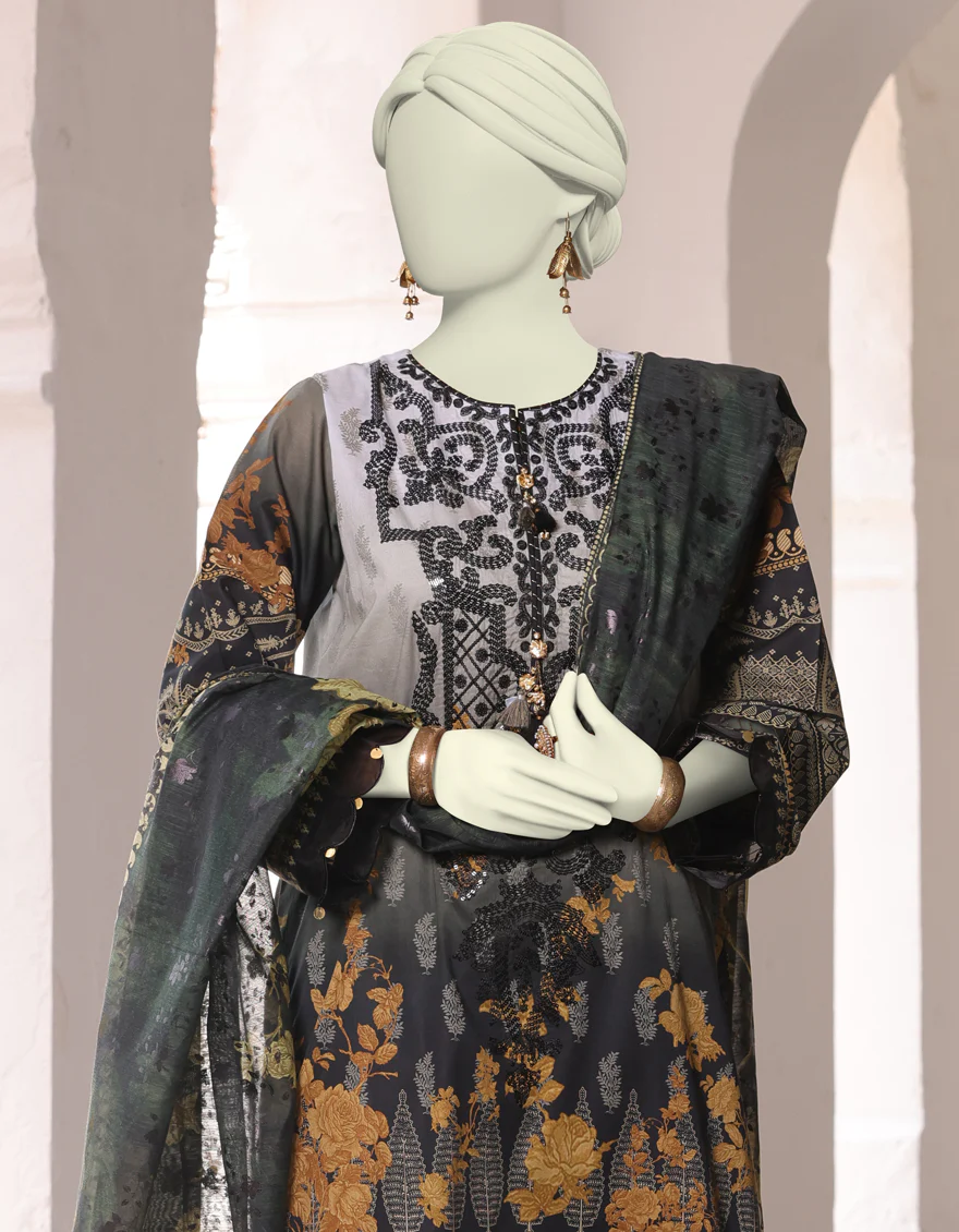 MULTICOLOR LAWN 3PC UNSTITCHED | JLAWN-S-24-464 RUNG O ROGHAN-04 - Image 2