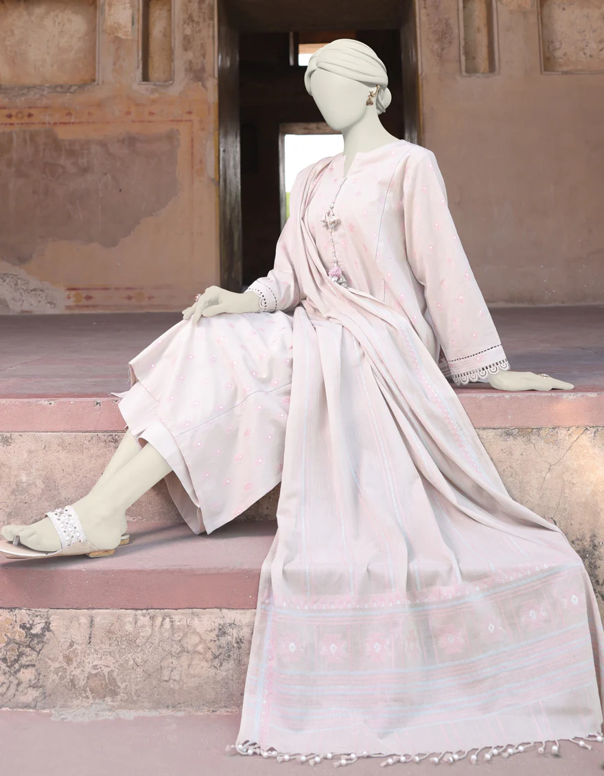 BROWN JACQUARD 3PC UNSTITCHED | JLAWN-S-24-469 NAQASH-E-ZARI-1 - Image 3