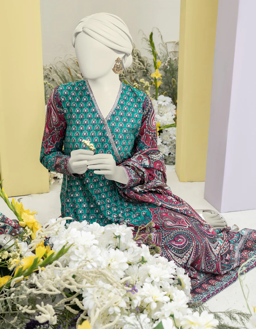 GREEN LAWN 3PC STITCHED | JLAWN-S-24-469/S MAHARANI-A-01 - Image 3