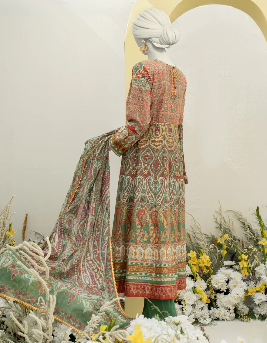 GREEN LAWN 3PC STITCHED | JLAWN-S-24-470/S MAHARANI-A-02 - Image 2