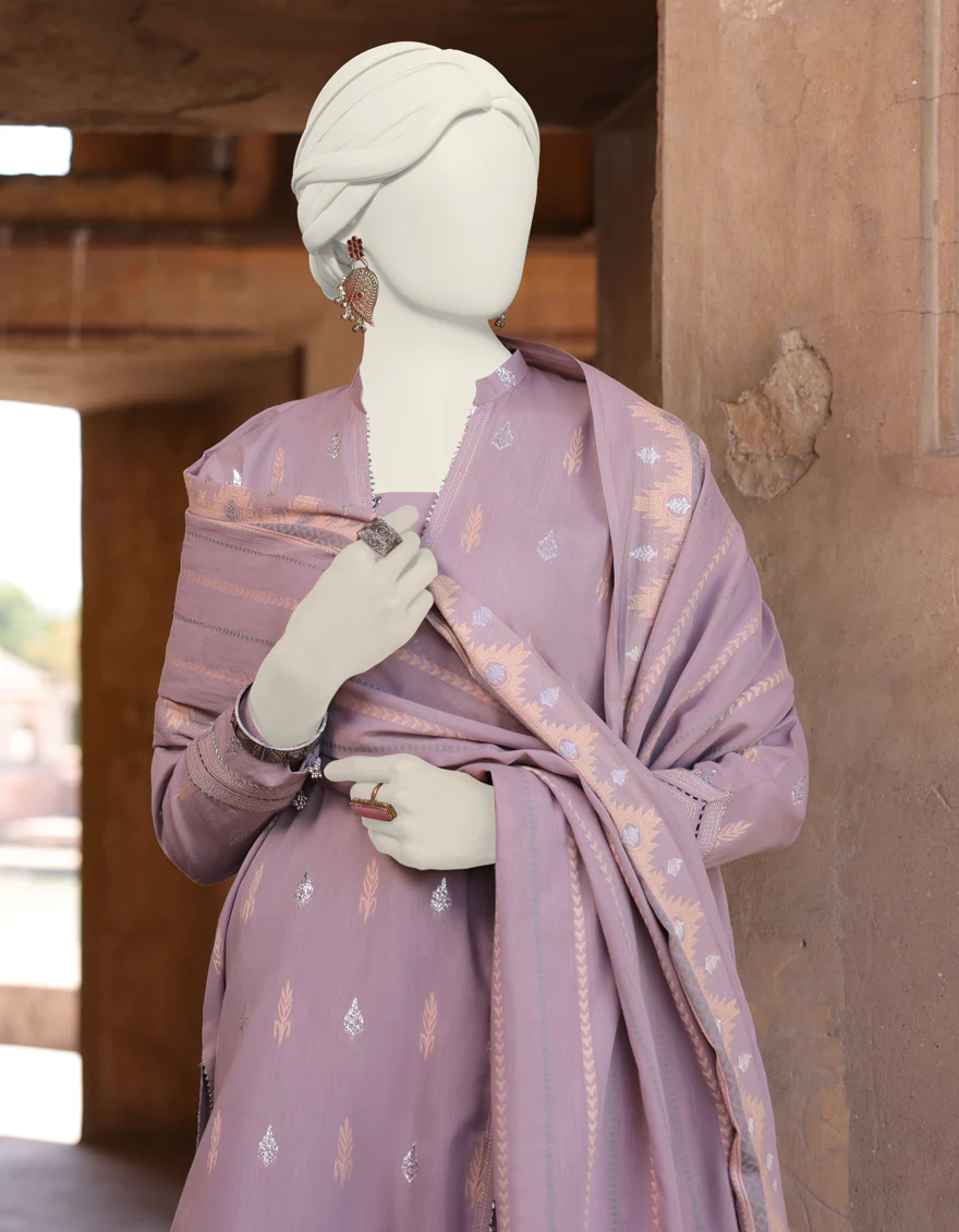 PURPLE JACQUARD 3PC UNSTITCHED | JLAWN-S-24-471 NAQASH-E-ZARI-3 - Image 3