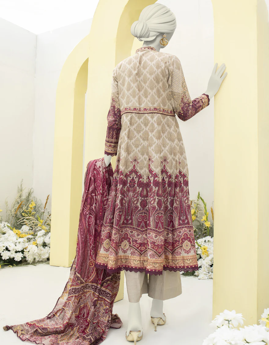BROWN LAWN 3PC STITCHED | JLAWN-S-24-471/S MAHARANI-A-03 - Image 2
