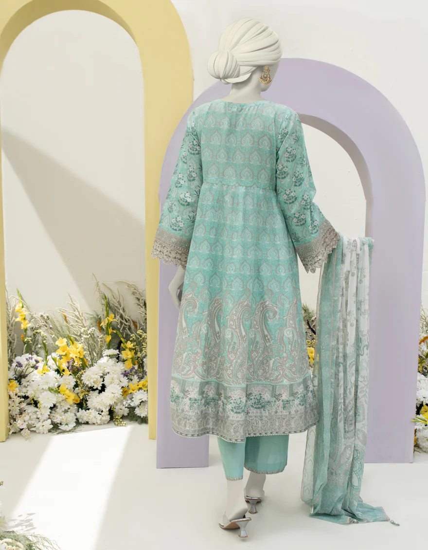 GREEN LAWN 3PC STITCHED | JLAWN-S-24-472/S MAHARANI-B-1 - Image 2
