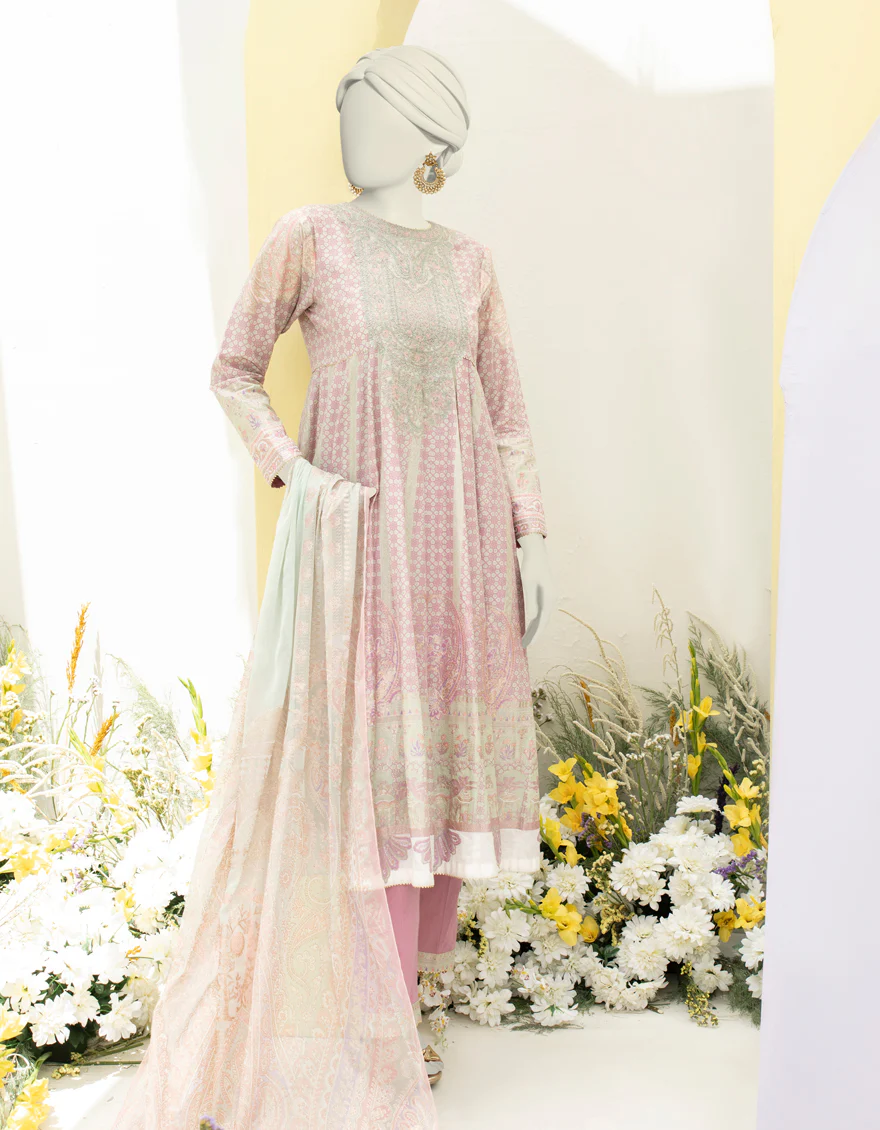 PINK LAWN 3PC STITCHED | JLAWN-S-24-473/S MAHARANI-B-2