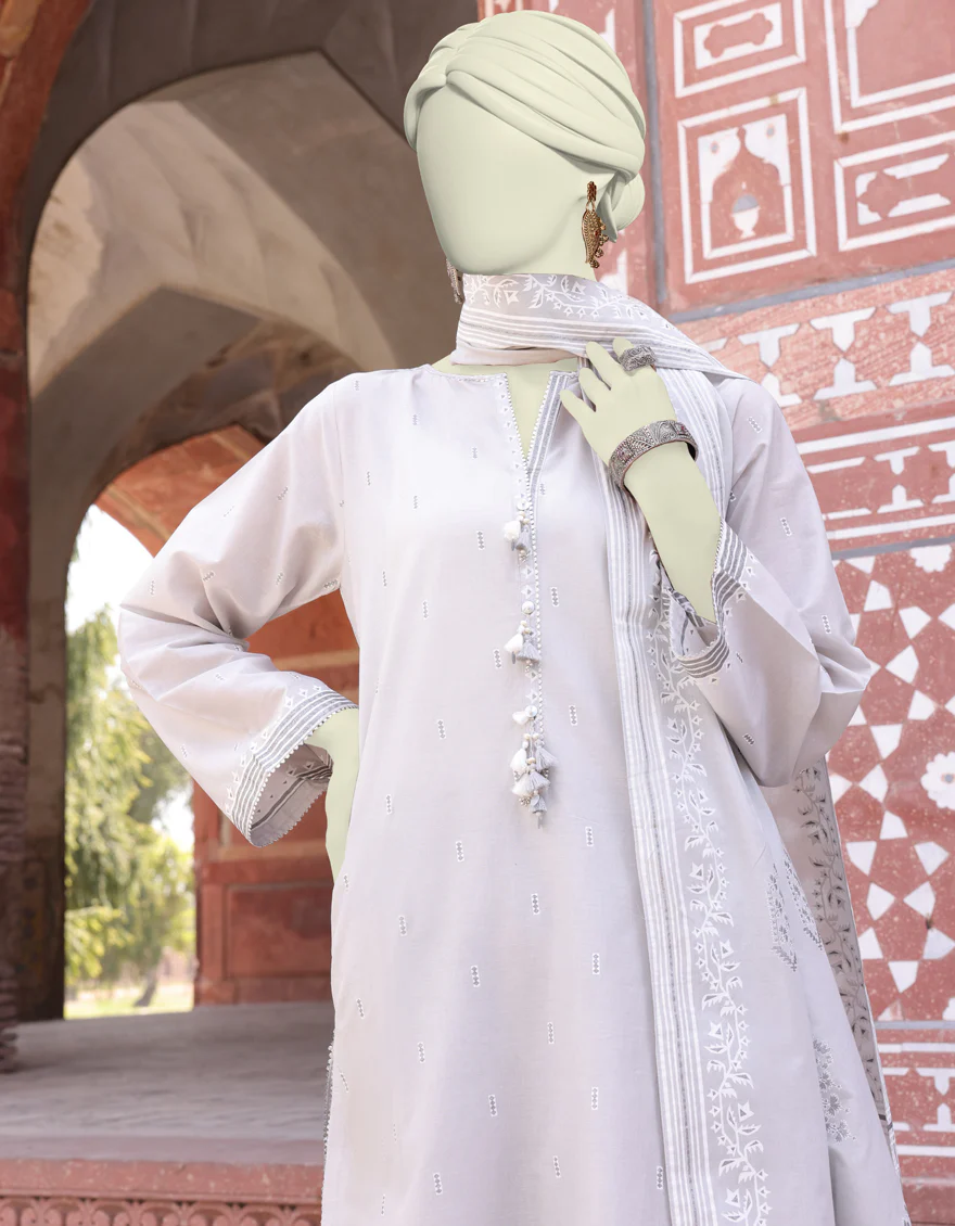 GREY LAWN 3PC UNSTITCHED | JLAWN-S-24-477 GLITTERS-1 - Image 2