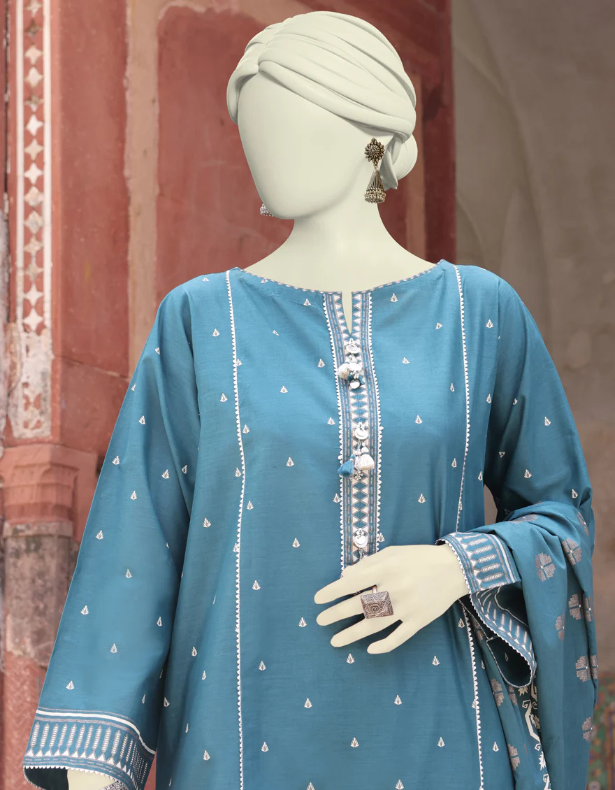 GREEN LAWN 3PC UNSTITCHED | JLAWN-S-24-478 GLITTERS-2 - Image 3