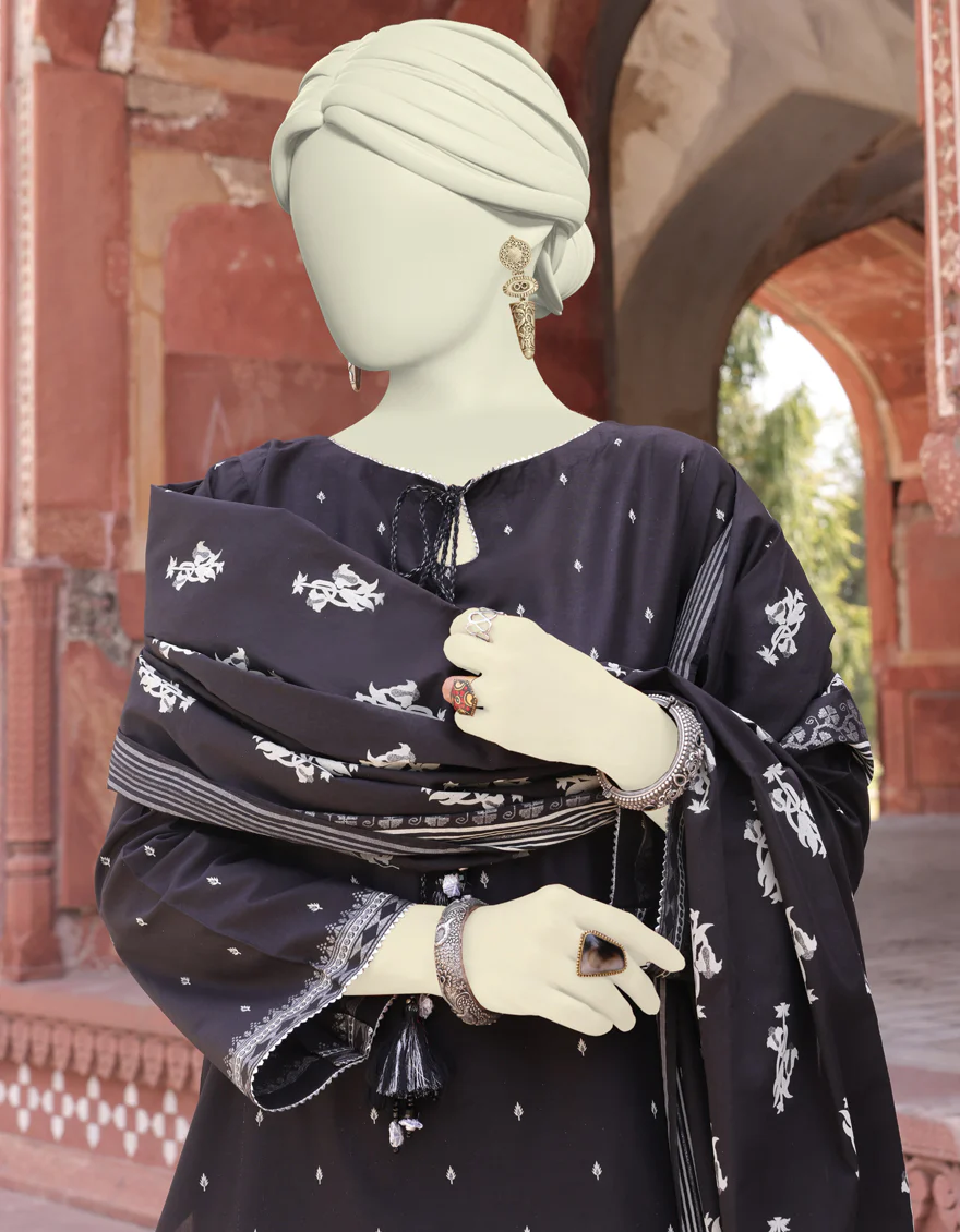 BLACK LAWN 3PC UNSTITCHED | JLAWN-S-24-479 GLITTERS-3 - Image 2