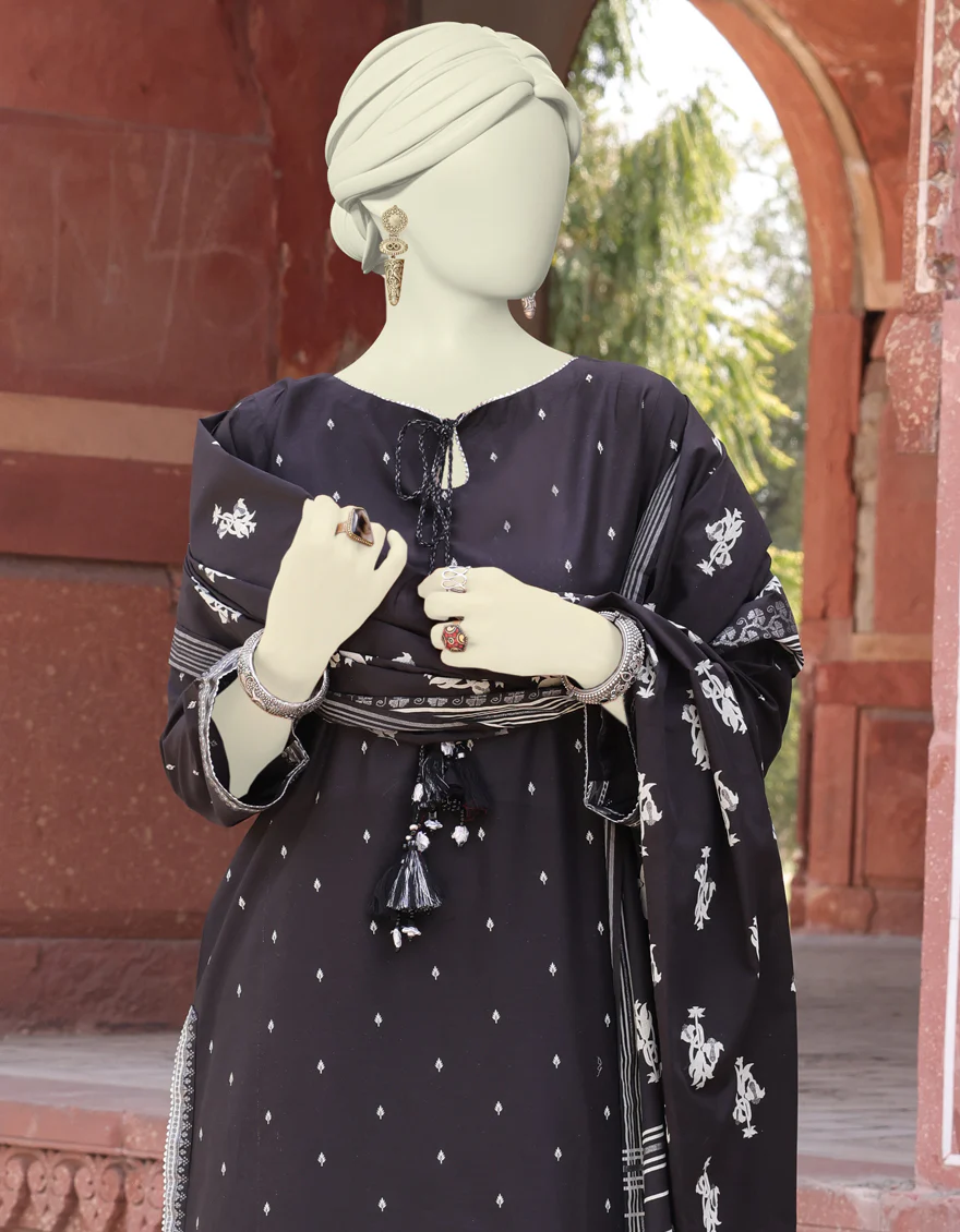 BLACK LAWN 3PC UNSTITCHED | JLAWN-S-24-479 GLITTERS-3 - Image 3