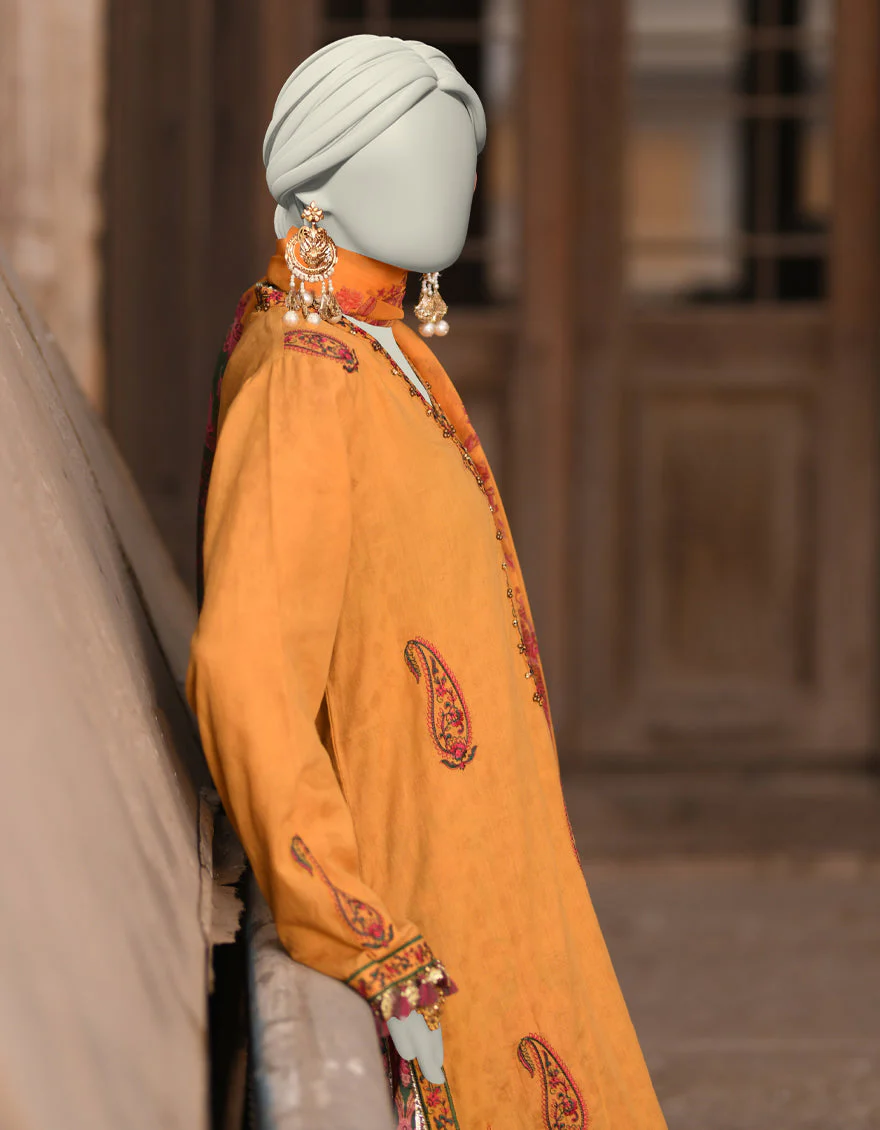 MUSTARD DOBBY 3PC STITCHED | JLAWN-S-25-017/S KASHMIRI-05 - Image 2