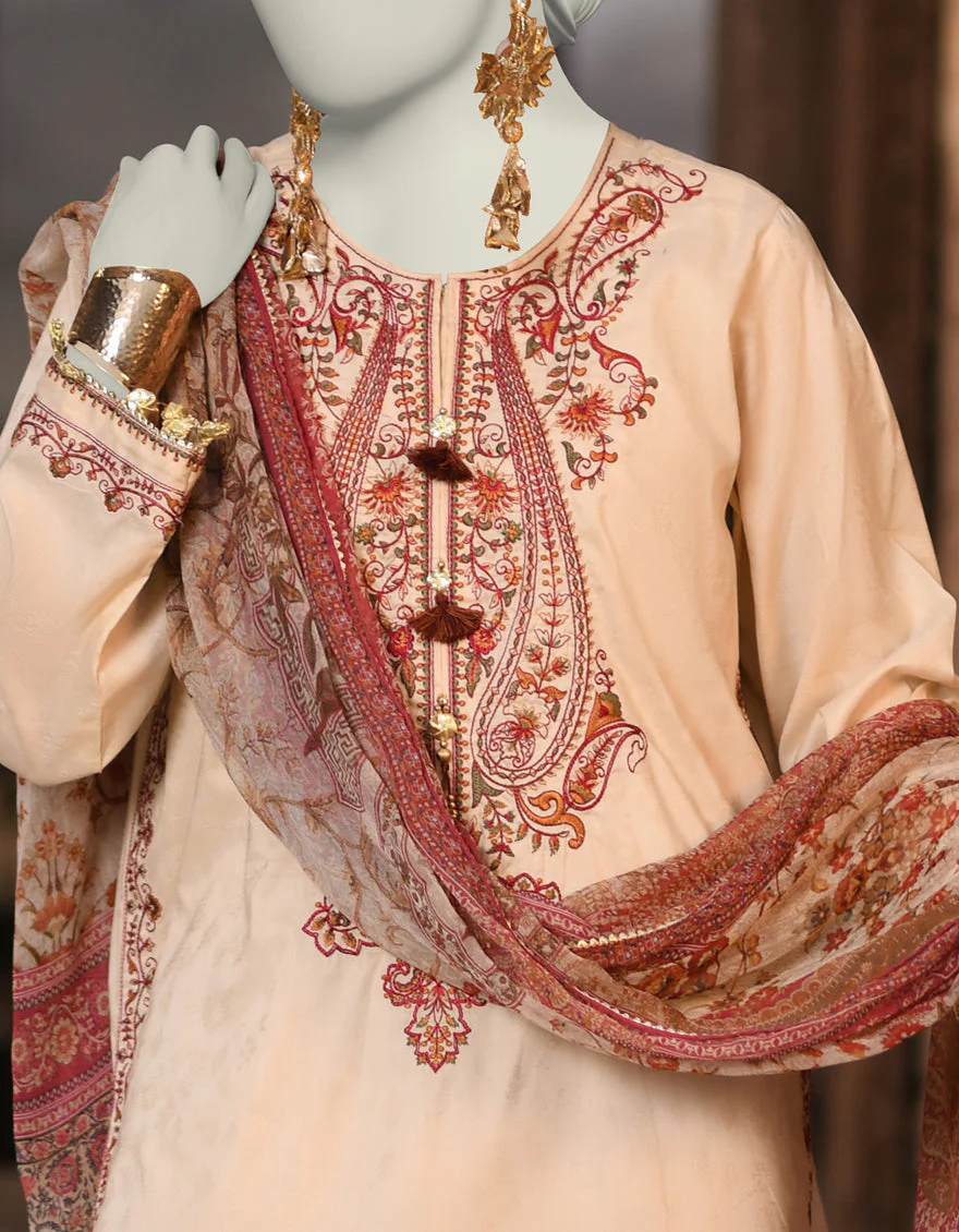 OFF WHITE DOBBY 3PC STITCHED | JLAWN-S-25-018/S KASHMARI-06 - Image 2