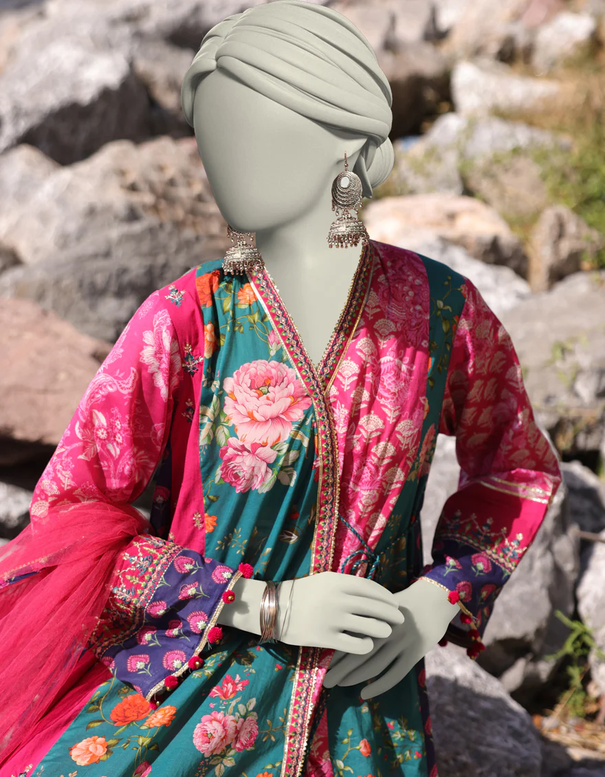 PINK LAWN 3PC STITCHED | JLAWN-S-25-028/S ETHNIC BOGO-4 - Image 2