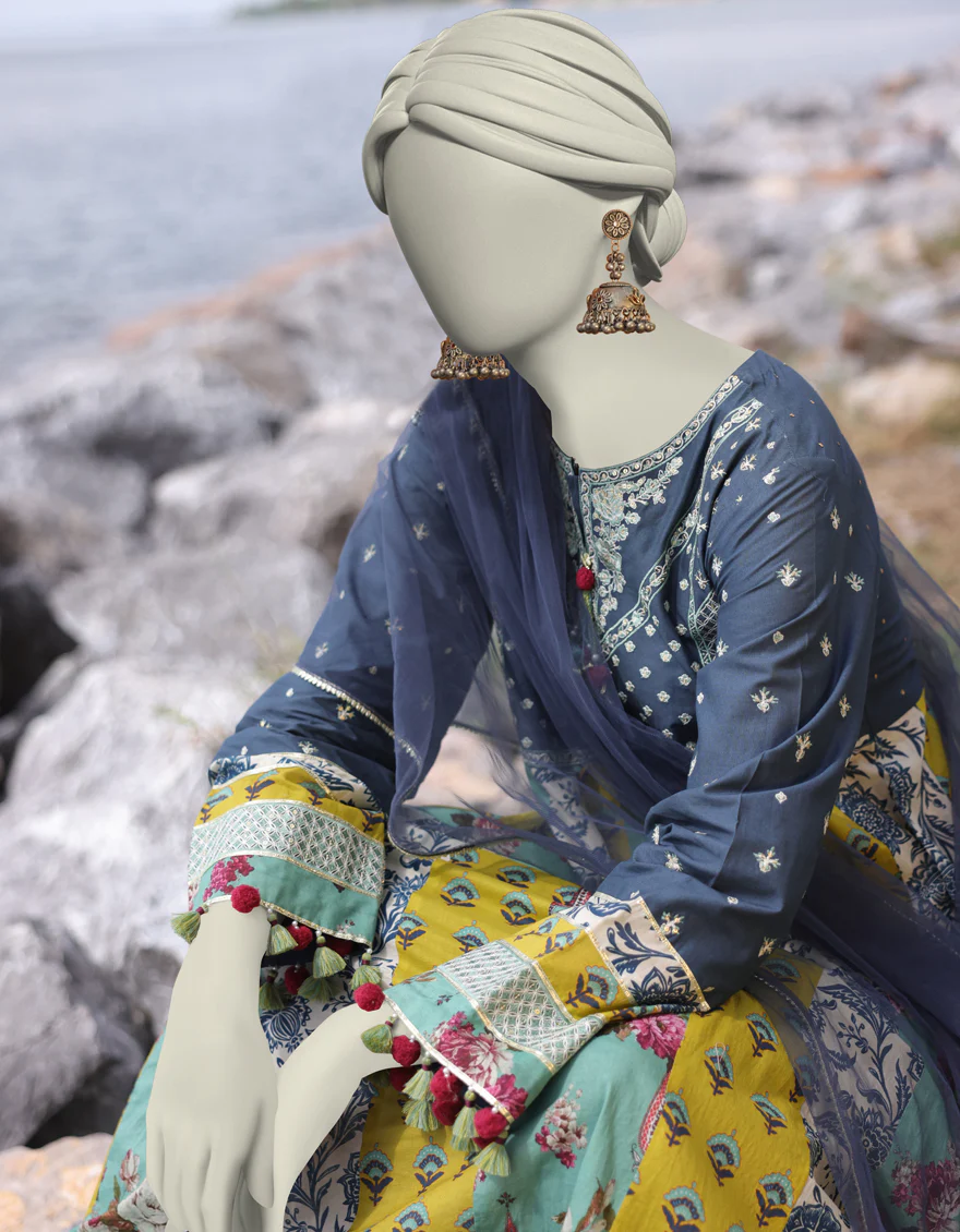 GREY LAWN 3PC STITCHED | JLAWN-S-25-030/S ETHNIC BOGO-6 - Image 2