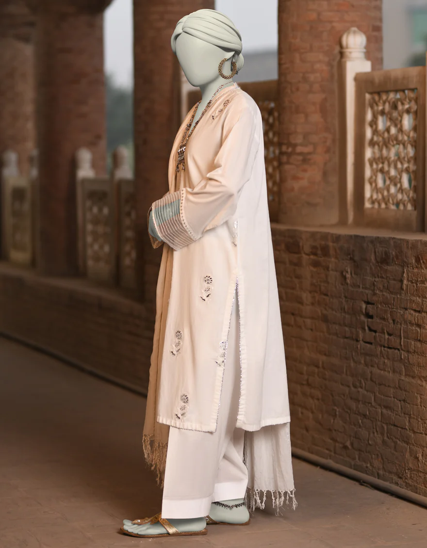 WHITE LAWN 3PC STITCHED | JLAWN-S-25-031/S CHAMPA PANI-1 - Image 2
