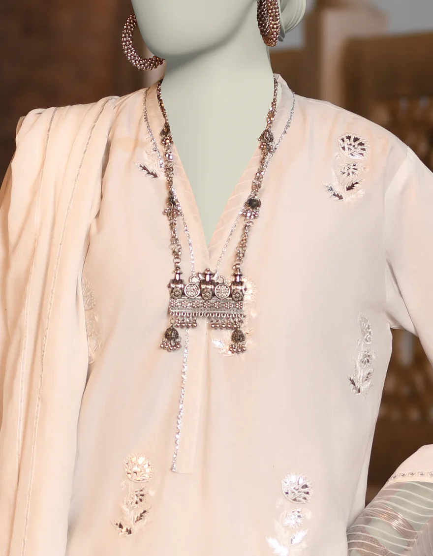 WHITE LAWN 3PC STITCHED | JLAWN-S-25-031/S CHAMPA PANI-1 - Image 4