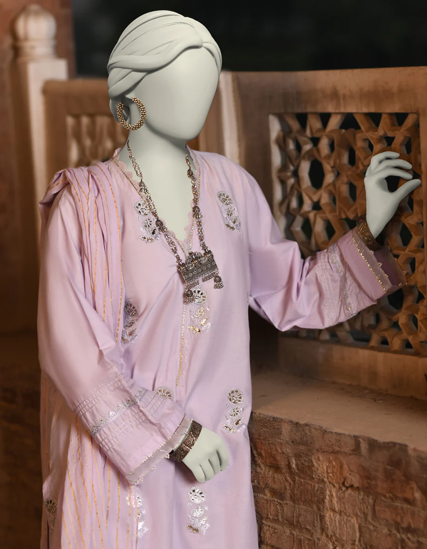 LILAC LAWN 3PC STITCHED | JLAWN-S-25-033/S CHAMPA PANI-03 - Image 3