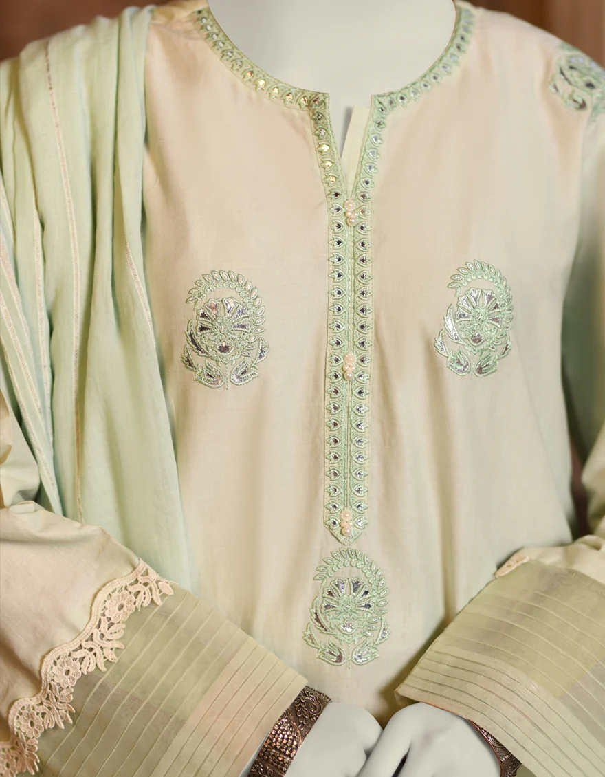 GREEN LAWN 3PC STITCHED | JLAWN-S-25-036/S CHAMPA PANI-6 - Image 3