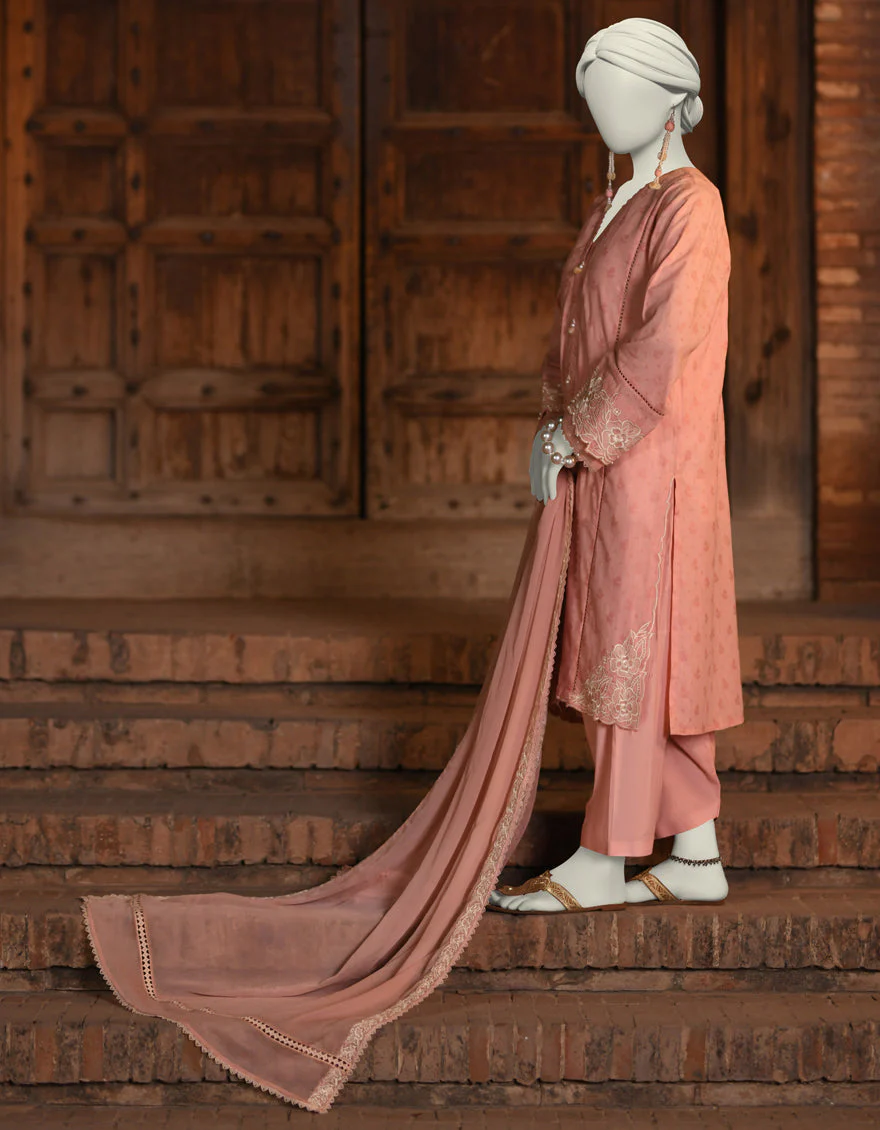 PINK DOBBY 3PC STITCHED | JLAWN-S-25-053/S CUT WORK-05 - Image 2
