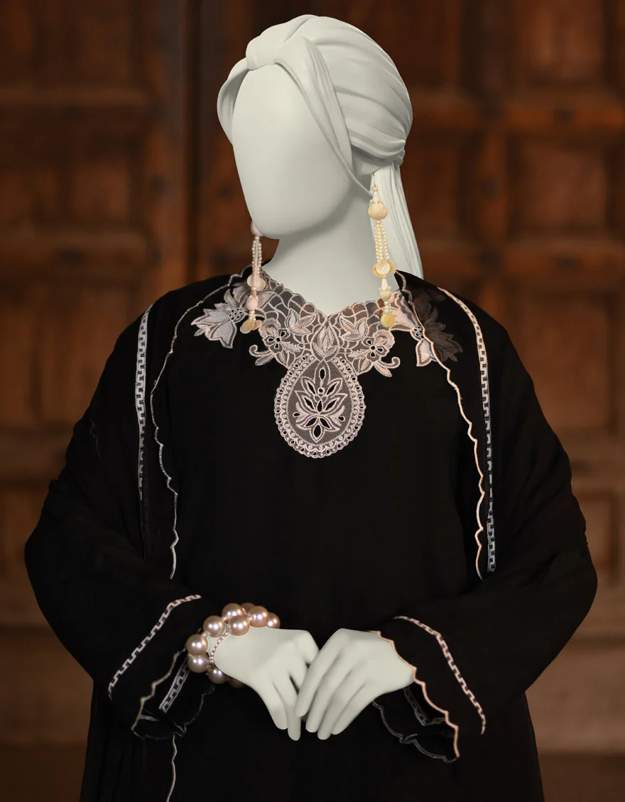BLACK DOBBY 3PC STITCHED | JLAWN-S-25-054/S CUT WORK-06 - Image 3