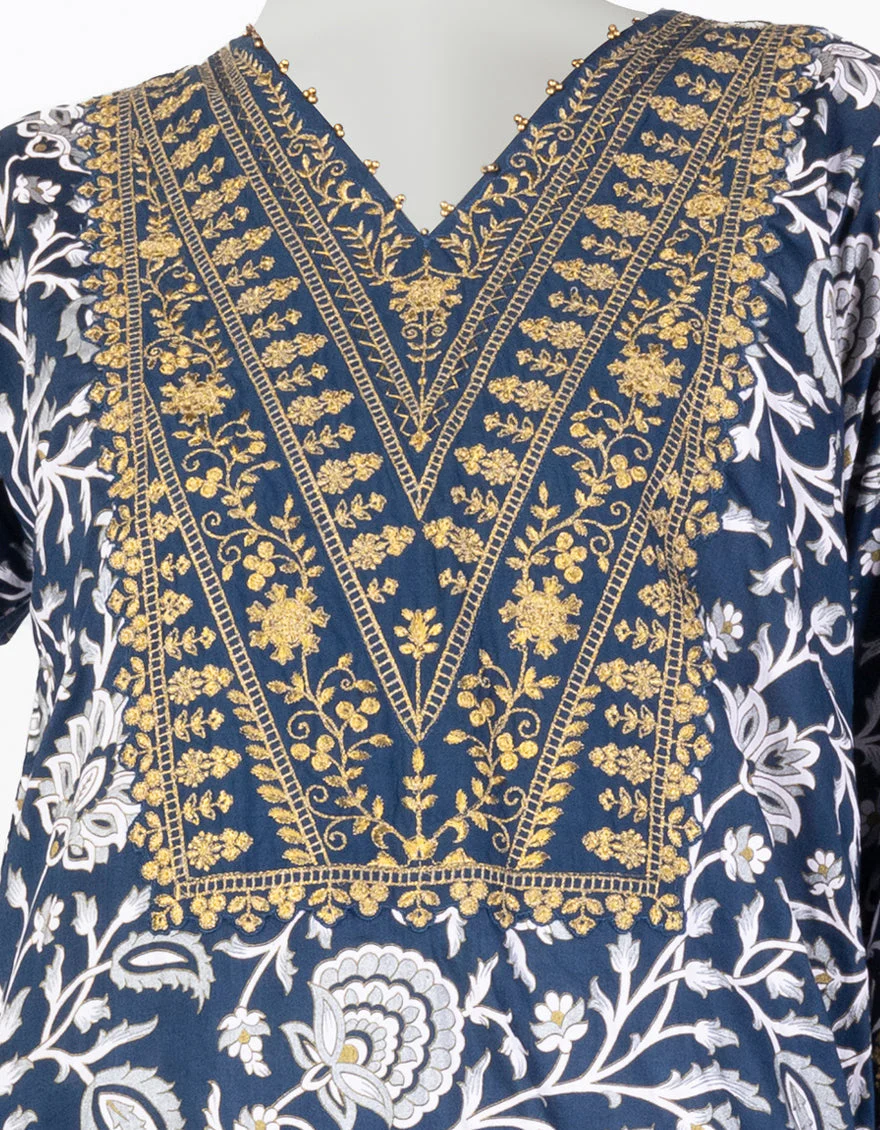 BLUE LAWN 3PC STITCHED | JLAWN-S-25-056/S ROYAL GARDEN-2 - Image 2
