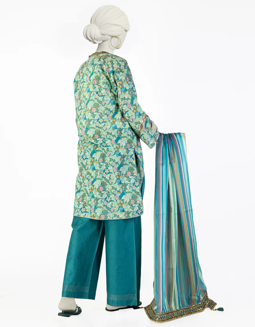 GREEN LAWN 3PC STITCHED | JLAWN-S-25-076/S LINES-4 - Image 2