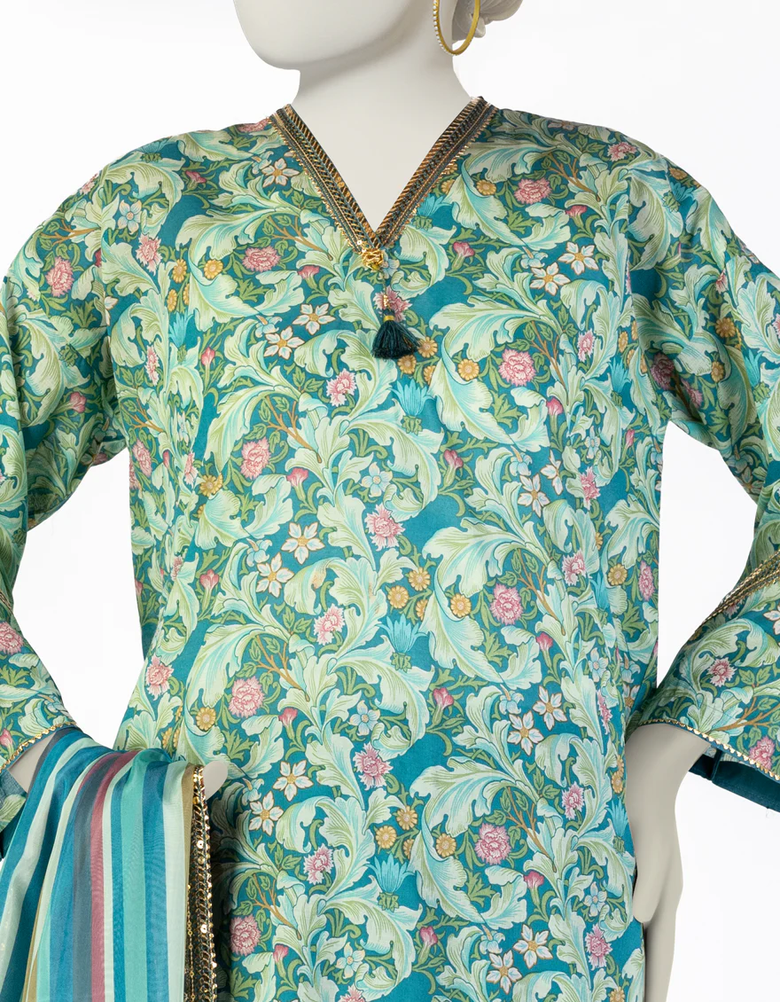 GREEN LAWN 3PC STITCHED | JLAWN-S-25-076/S LINES-4 - Image 3