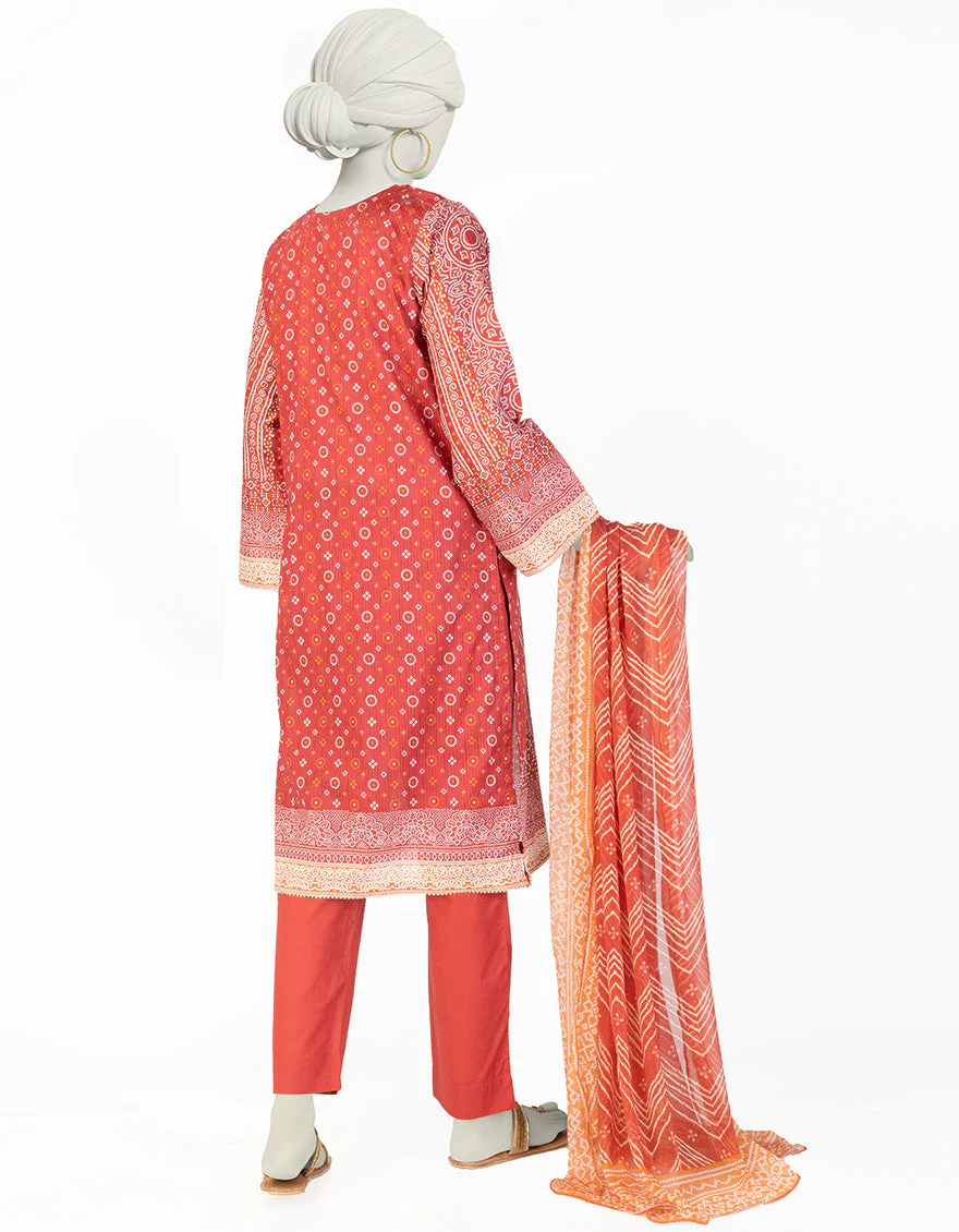 MAROON LAWN 3PC STITCHED | JLAWN-S-25-077/S CHUNRI-5 - Image 2