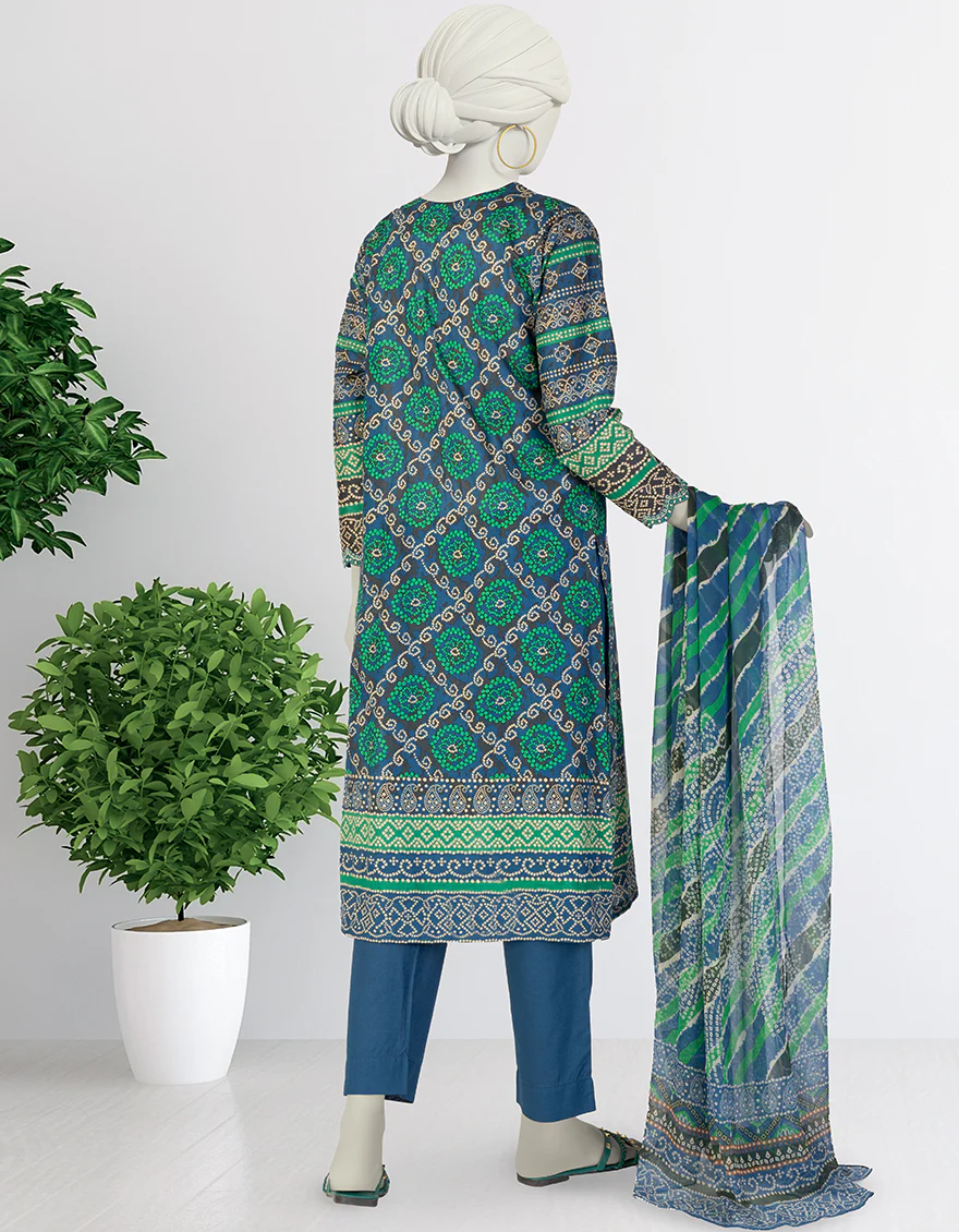 BLUE LAWN 3PC STITCHED | JLAWN-S-25-079/S CHU - Image 2