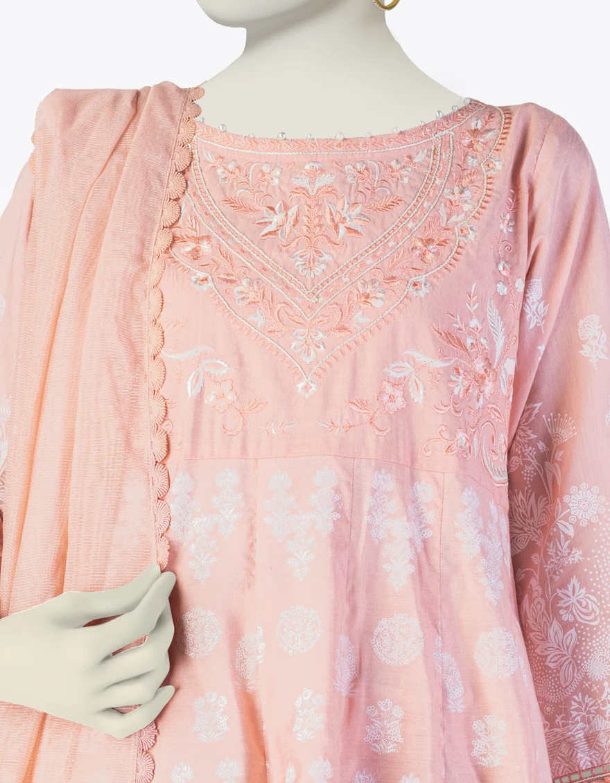 PEACH COTTON SILK 3PC STITCHED | JLAWN-S-25-086/S MAJ - Image 3