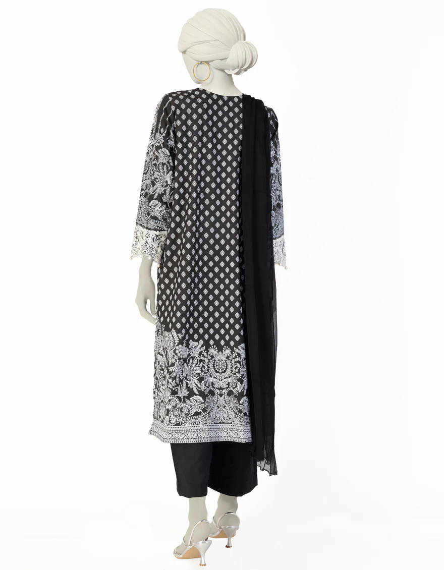 BLACK SILK 3PC STITCHED | JLAWN-S-25-102/S SHE - Image 2