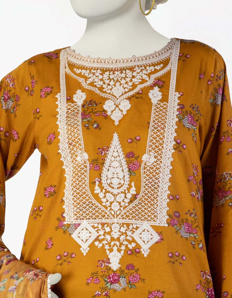 BROWN LAWN 3PC STITCHED | JLAWN-S-25-106/S SHAHJAHAN-02 - Image 3