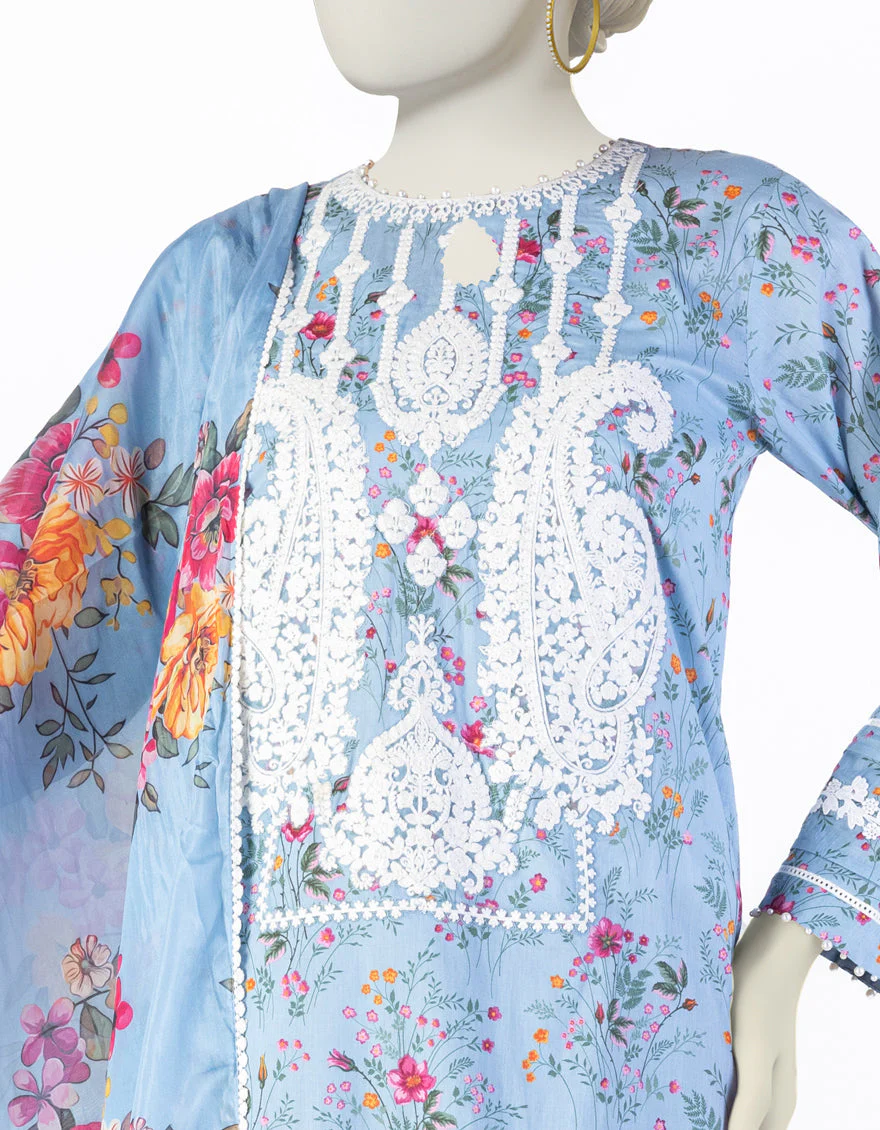 BLUE LAWN 3PC STITCHED | JLAWN-S-25-108/S SHAHJAHAN-04 - Image 3