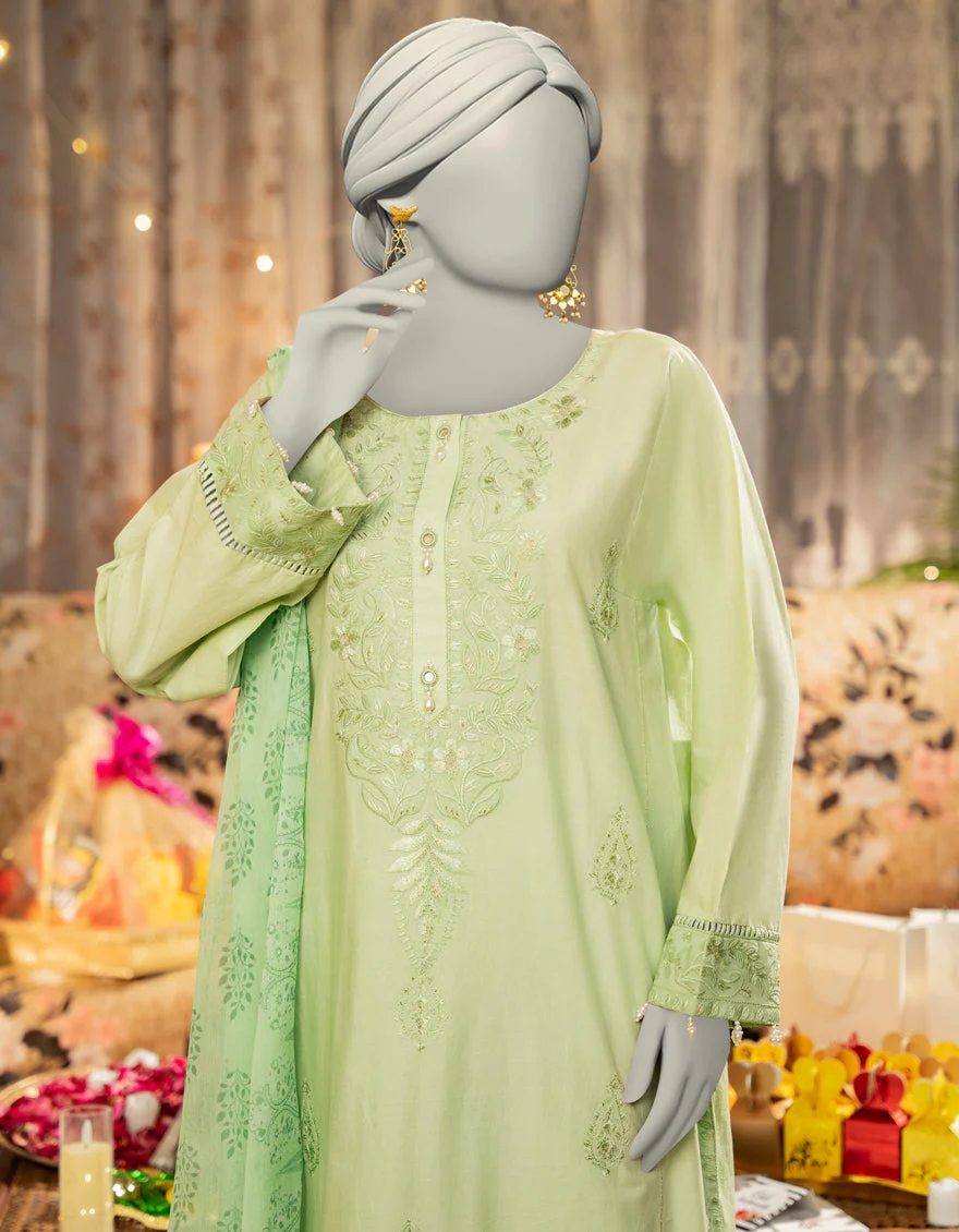 GREEN LAWN 3PC STITCHED | JLAWN-S-25-110/S DHAKA DYNASTY-2 - Image 3