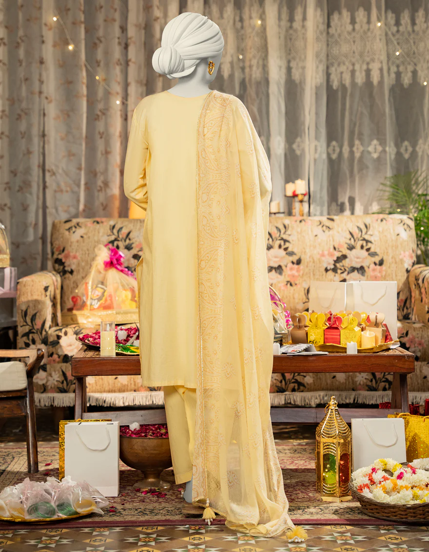 YELLOW LAWN 3PC STITCHED | JLAWN-S-25-112/S DHA - Image 2