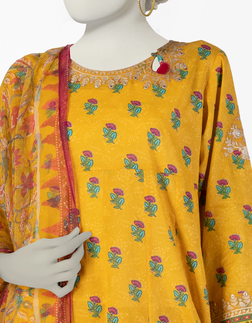 YELLOW LAWN 3PC STITCHED | JLAWN-S-25-123/S MIRROR-03 - Image 3