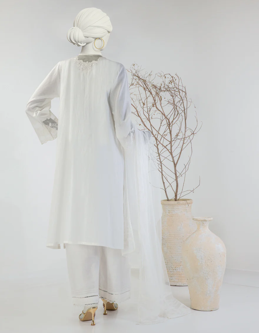 WHITE DOBBY 3PC STITCHED | JLAWN-S-25-126/S PEARL PERFECTION-02 - Image 2