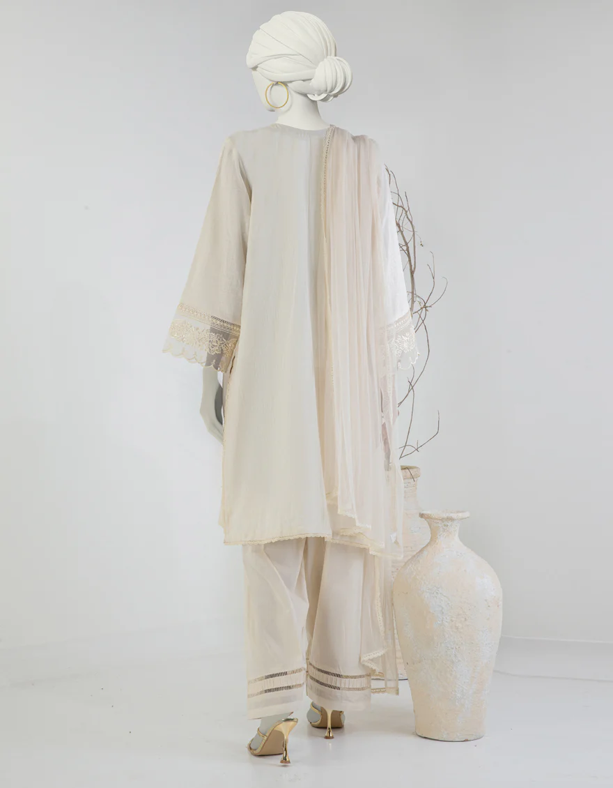 BEIGE DOBBY 3PC STITCHED | JLAWN-S-25-128/S PEARL PERFECTION-04 - Image 2