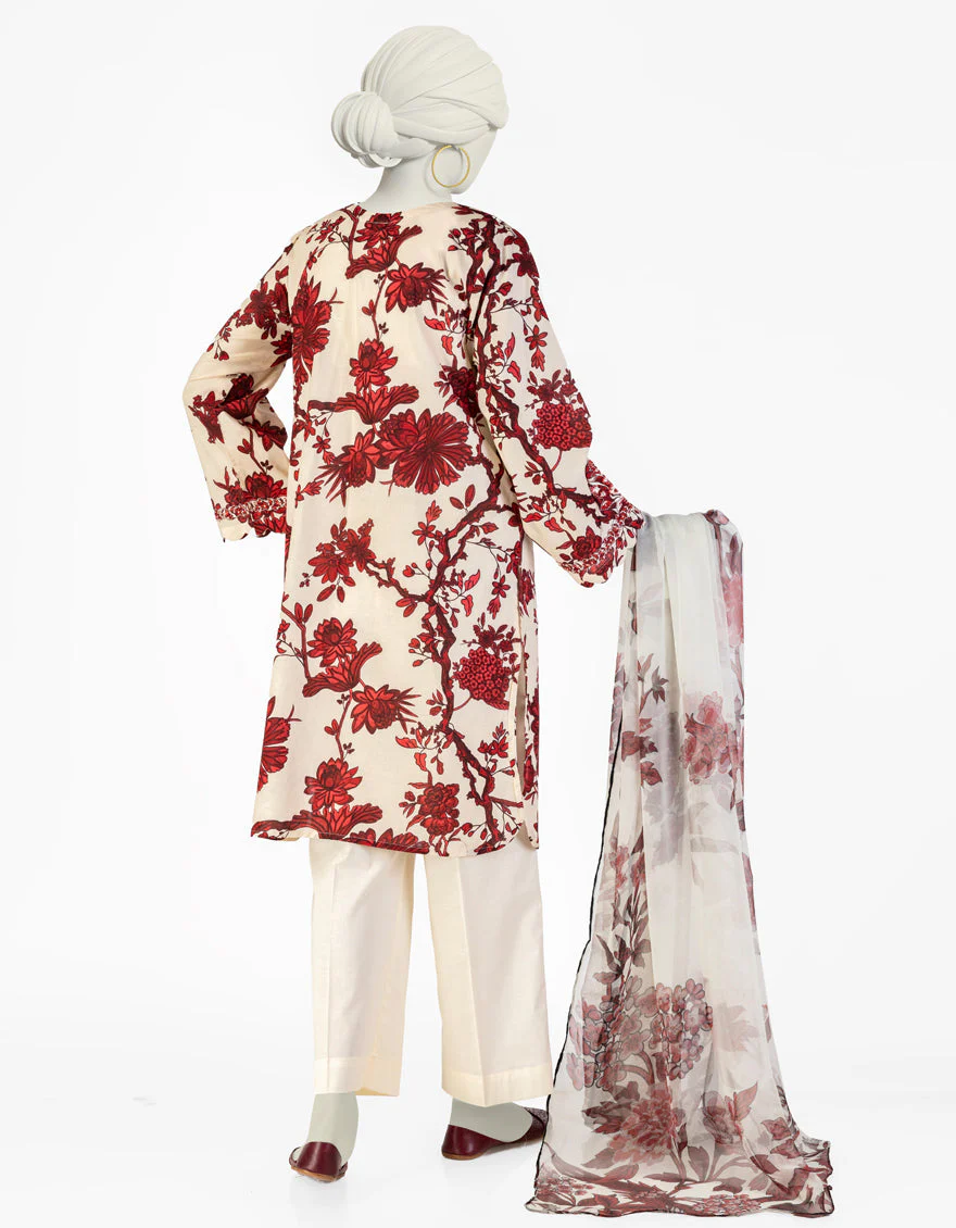 WHITE LAWN 3PC STITCHED | JLAWN-S-25-130/S GARDEN DELIGHT-02 - Image 2