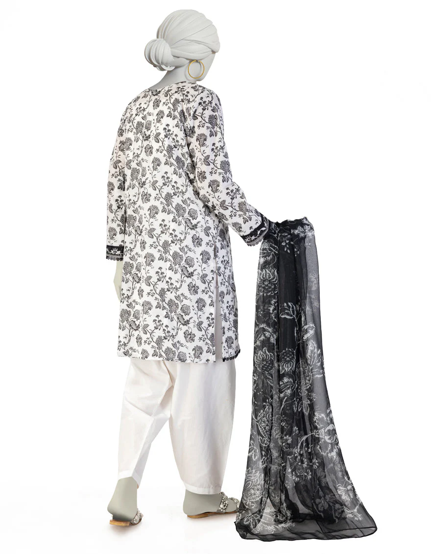 WHITE LAWN 3PC STITCHED | JLAWN-S-25-132/S GARDEN DELIGHT-04 - Image 2