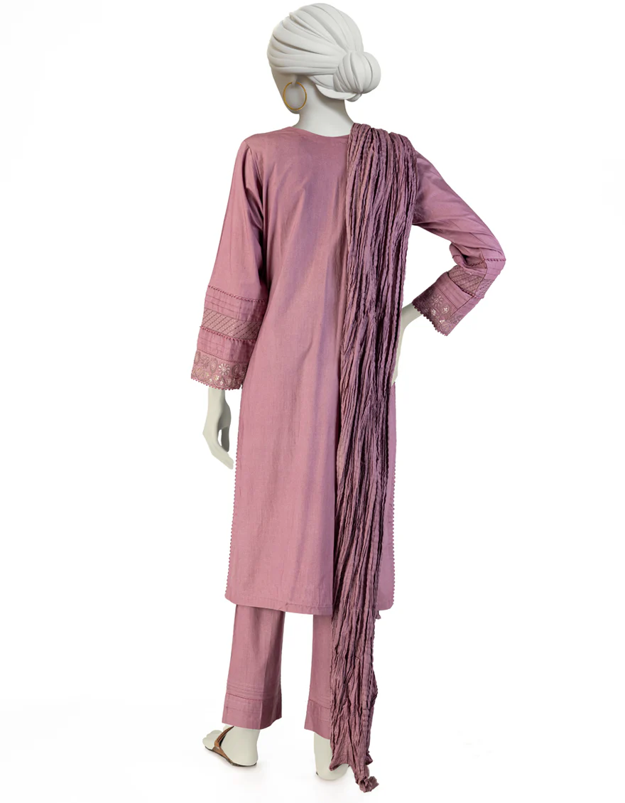 MAUVE LAWN 3PC STITCHED | JLAWN-S-25-133/S CHI - Image 2